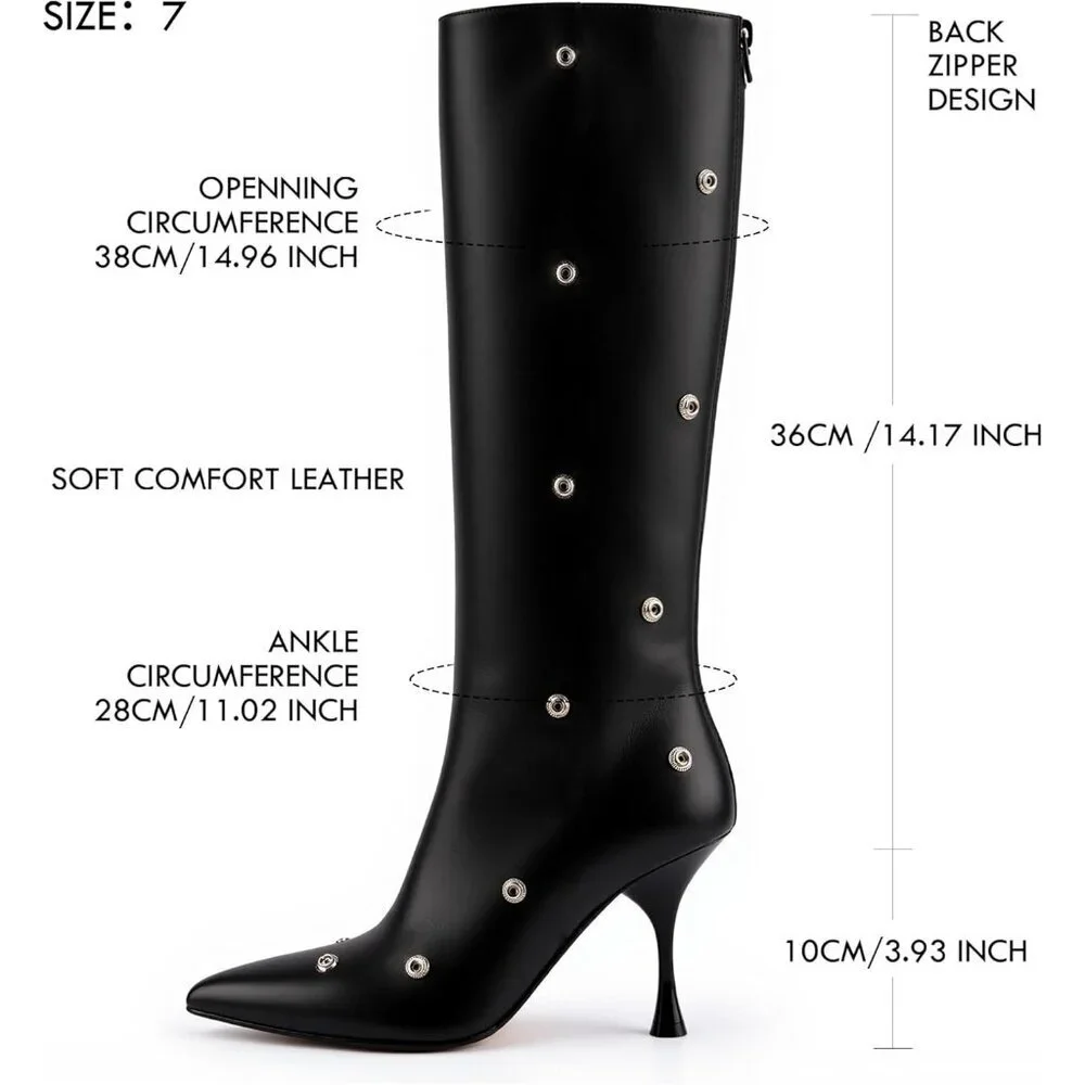 Women Black Suede Detachable Snap-off Panel Fold Over Fall Shark Knee High Boot
